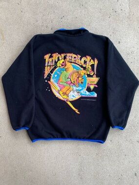 1988 Vintage Silver Bullet Beer Wolf Ski Team Coors Light Quarter-Zip Fleece